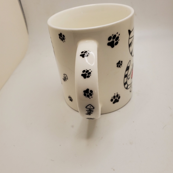 Kitty Cat Pawprints Coffee Tea Mug Cup Fairmont and Main England - Picture 2 of 6